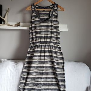 Gap Maxi Dress Blue/Grey Stripes L